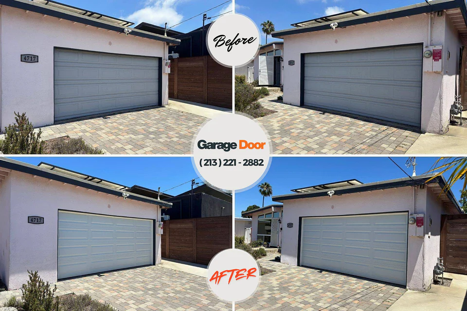 Before and after: garage door repair Neuse Forest, NC